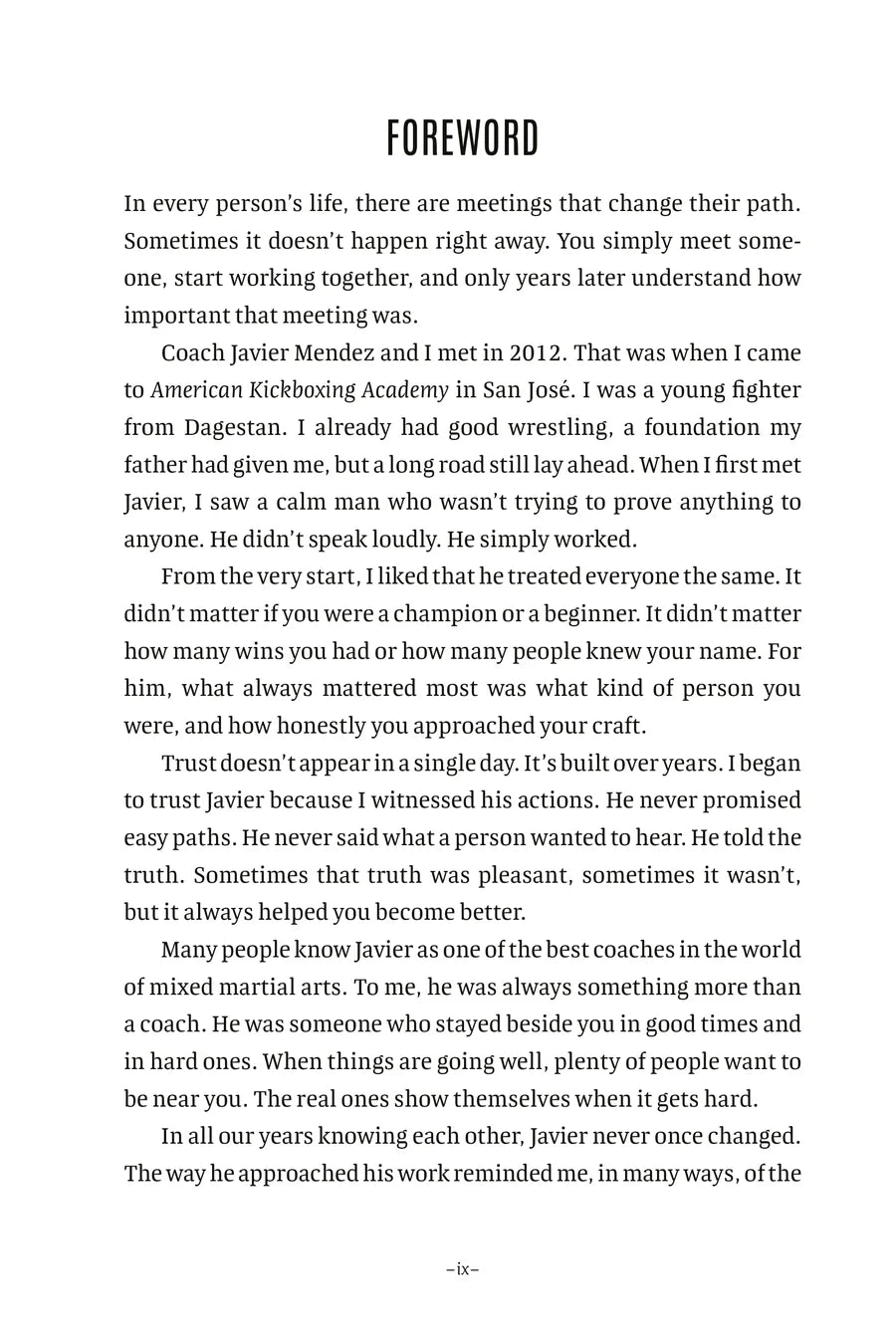 First page of the foreword by Khabib Nurmagomedov