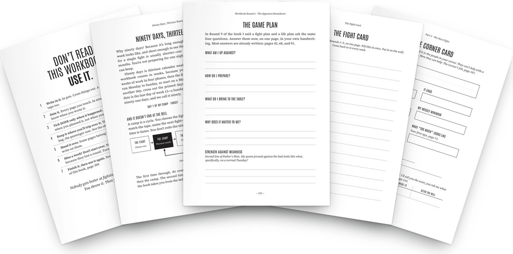 Inside the workbook: the rounds, the camp plan and the fight card